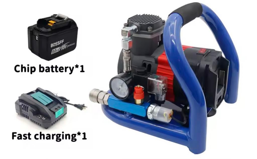 Compacte draadloze luchtcompressor – 7 bar | 1.5 L, Doe-het-zelf en Verbouw, Compressors, Zo goed als nieuw, Minder dan 6 bar