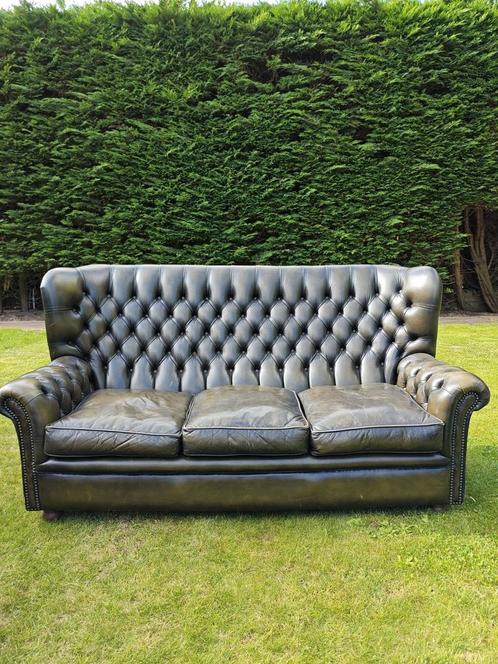 Compleet Chesterfield Bankstel - Zeldzame Set, Huis en Inrichting, Banken | Bankstellen, Gebruikt, Hoekbank, Vierpersoons of meer