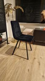 Giga Meubel Velvet Eetkamerstoel 6x, Zwart, Ophalen of Verzenden, Zo goed als nieuw, Metaal
