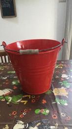 Zinken emmer rood kerst, Ophalen of Verzenden, Zo goed als nieuw, Kunststof