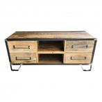 Tv-meubel  / dressoir mangohout met metaal 121*41*52,5 Nieuw, Overige houtsoorten, 100 tot 150 cm, -, -