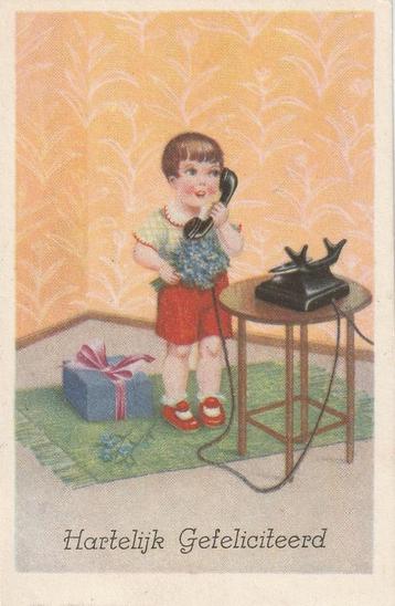 JONGEN TELEFOON UIT 1938 ZEER MOOIE OUDE KAART KH911 beschikbaar voor biedingen