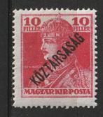 Hongarije 1918 - Opdruk Koztarsasag, Postzegels en Munten, Ophalen of Verzenden, Postfris
