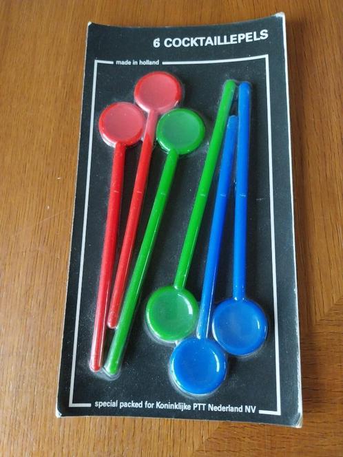 Set 6x cocktaillepeltjes – Koninklijke P.T.T Nederland B.V, Verzamelen, Retro, Huis en Inrichting, Ophalen of Verzenden