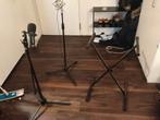 Statieven: 2x Microfoon 1x Keyboard Standaard, Ophalen of Verzenden, Gebruikt, Instrumentstandaard, Microfoon