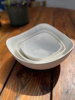 Set van 3 witte keramische salade schalen (serveerschalen), Ophalen, Keramiek, Nieuw, Schaal of Schalen