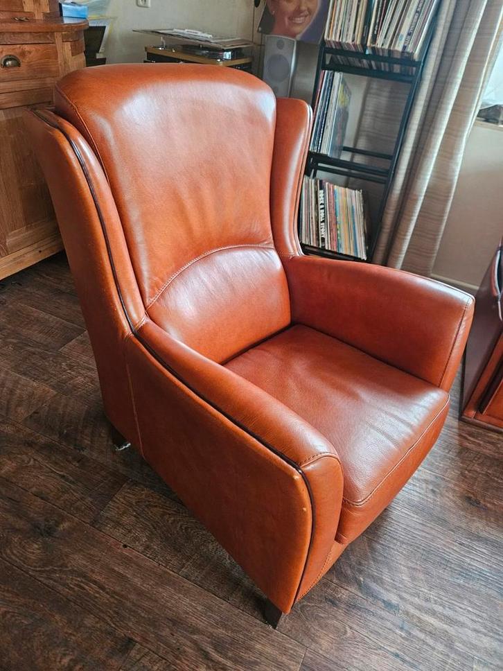 Mulleman elpaso fauteuil 3 jaar oud  Vol leder, Huis en Inrichting, Fauteuils, Zo goed als nieuw, Leer, 75 tot 100 cm, 75 tot 100 cm