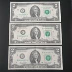 3 x 2 dollars USA 2017 jaar set, Postzegels en Munten, Bankbiljetten | Amerika, Setje, Ophalen of Verzenden, Noord-Amerika