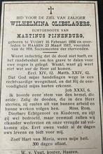 Wilhelmina Oilieslagers  Vught 1856, Ophalen of Verzenden