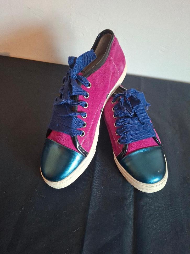 Lanvin roze/groen/blauwe sneakers - maat 39 (29.), Kleding | Dames, Schoenen, Zo goed als nieuw, Sneakers of Gympen, Roze, Ophalen of Verzenden