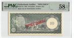 Netherlands Antilles 10 Gulden 1962 Aunc Specimen PMG 58 EPQ, Ophalen of Verzenden, Zuid-Amerika, Los biljet