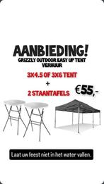 Easy up partytent huren 3x4.5 en 3x6 + 2 staantafels €55,-, Ophalen, Opvouwbaar, Partytent, Minder dan 4 meter