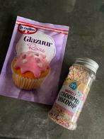 Glazuur roze & bakfeest strooimix discodip, Ophalen of Verzenden, Nieuw, Taarten of Cupcakes, Versiering