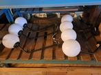Wandlampen met witte glazen bollen oude horeca verlichting, Antiek en Kunst, Ophalen