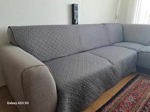 Hoekbank van stof antraciet rechts, Huis en Inrichting, Banken | Sofa's en Chaises Longues, Gebruikt, Vierpersoons of meer, 150 tot 200 cm