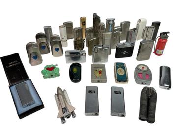 Vintage aanstekers, 37 stuks o.a. Fox,Ronson, Rowenta, Sunex beschikbaar voor biedingen