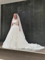 Trouwjurk wit met een glitter, Kleding | Dames, Trouwkleding en Trouwaccessoires, Ophalen of Verzenden, Zo goed als nieuw, Wit