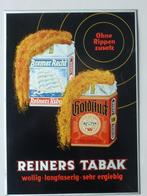 Zeldzaam en schitterend reclamebord voor tabak no emaille, Verzamelen, Ophalen of Verzenden, Reclamebord