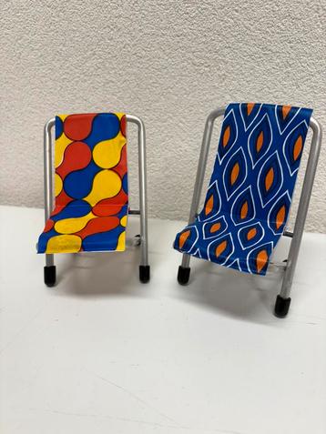 2 vintage Barbie strandstoelen beschikbaar voor biedingen