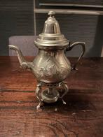 Verzilverde theepot met warmhouder, Antiek en Kunst, Ophalen of Verzenden, Zilver