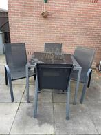 Tuintafel met 4 stoelen, Ophalen, 4 zitplaatsen, Gebruikt, Aluminium