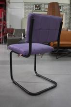 5x eetkamerstoel sledestoel Nelson Jess Design leer paars, Ophalen, Overige kleuren, Nieuw, Metaal