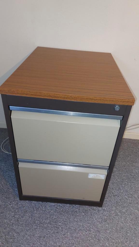 Vintage Bureau Ladekast, Huis en Inrichting, Kasten | Roldeurkasten en Archiefkasten, Gebruikt, 50 tot 100 cm, 25 tot 50 cm, Overige houtsoorten