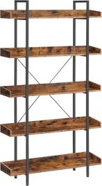 Nieuw-Boekenplank-100 x 28 x 178 cm-Bruin en zwart LLS110B01, Ophalen of Verzenden, Nieuw