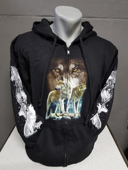 Zwart vest, Wolven, printvest, Kleding | Heren, Truien en Vesten, Nieuw, Overige maten, Zwart, Ophalen of Verzenden