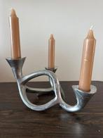 Vintage Brutalistische Kaarsenstandaard George Jensen Hennin, Huis en Inrichting, Gebruikt, Ophalen of Verzenden, Metaal, Grijs