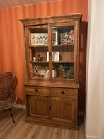 Teak houten buffetkast met glas, Huis en Inrichting, Ophalen, Gebruikt, 100 tot 150 cm, Teakhout