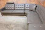 Als NIEUW! Leolux Cuno taupekleurige leren design hoekbank, LEolux, Leolux, Design, Hoekbank