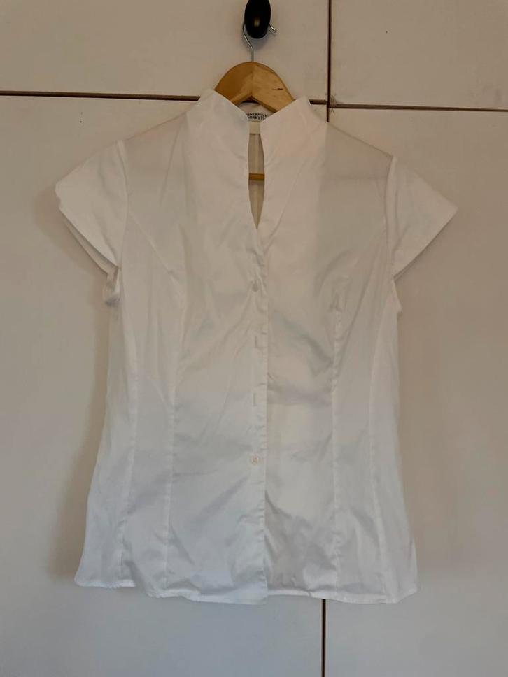 Vincenzo Boretti Stretch Bloesje - Stijlvol!, Kleding | Dames, Blouses en Tunieken, Zo goed als nieuw, Maat 38/40 (M), Wit, Ophalen of Verzenden