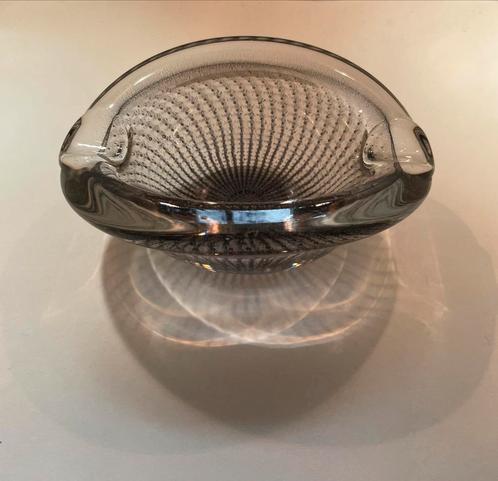 tin-craquelé belletjesglas asbak Floris Meydam, Leerdam, Antiek en Kunst, Antiek | Glas en Kristal, Ophalen of Verzenden