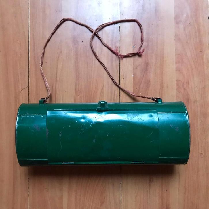 Antieke vasculum kruidenblik botaniseertrommel, Antiek en Kunst, Curiosa en Brocante, Ophalen of Verzenden