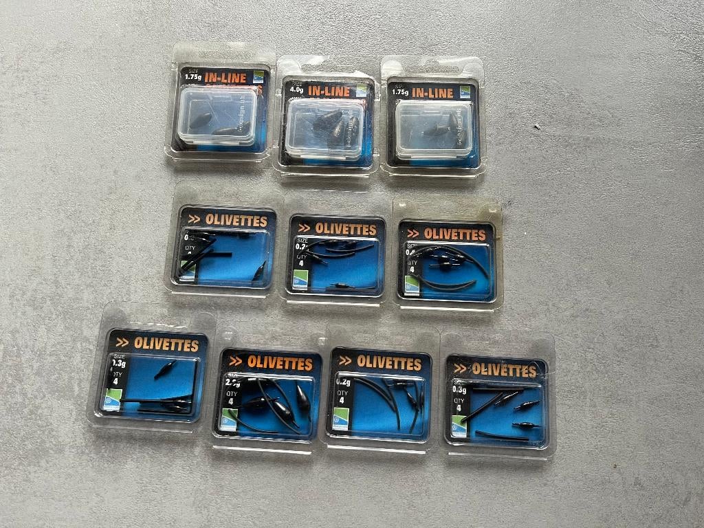 adv 89 / NIEUW mixset 10 blisters oilivette 's PRESTON, Watersport en Boten, Ophalen of Verzenden, Nieuw, Overige typen