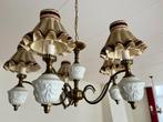 Antieke vijfarmige hanglamp / kroonluchter + kapjes (jaren, Antiek en Kunst, Antiek | Lampen, Ophalen