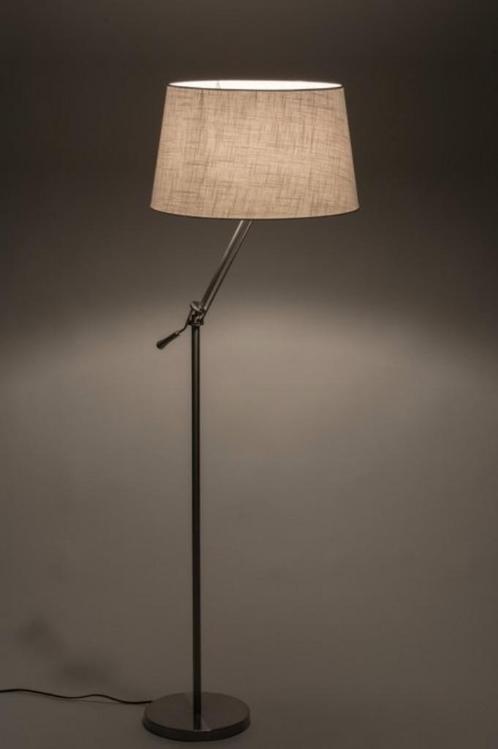 Zwarte industriële verstelbare vloerlamp | Smartfunctie, Huis en Inrichting, Lampen | Vloerlampen, Zo goed als nieuw, 150 tot 200 cm