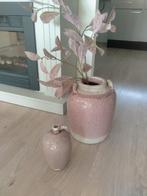 Oud roze vaas met deco tak, Ophalen of Verzenden, Zo goed als nieuw