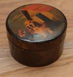 Gelakt rond sieradendoosje.met afbeelding van Basset hound., Ophalen of Verzenden