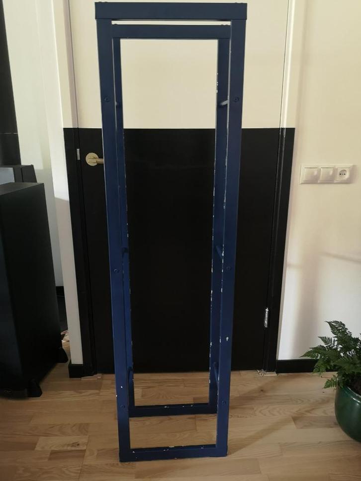 Brandhoutrek Houtopslag Metaal Wit Blauw 40 x 150 x 25, Tuin en Terras, Haardhout, Minder dan 3 m³, Ophalen