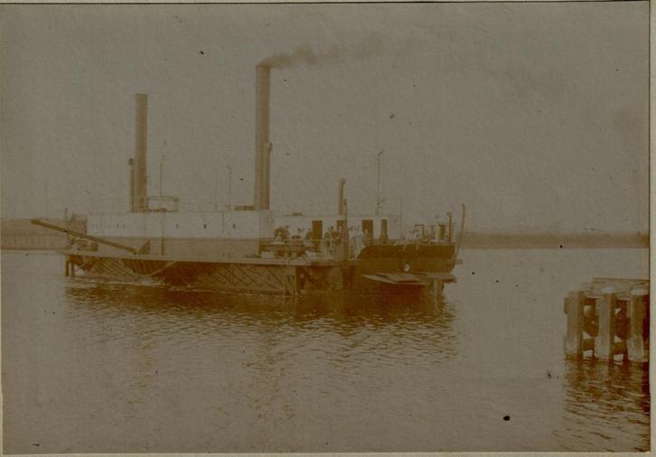 677B fotokaart Velserpont - veerpont, stoom, overzet, Verzamelen, Ansichtkaarten | Nederland, Ongelopen, Noord-Holland, Voor 1920