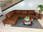 GRATIS LEVERING Hoekbank Cognac 275x215 GEREINIGD, Huis en Inrichting, Banken | Bankstellen, 250 tot 300 cm, Stof, Hoekbank, Ophalen of Verzenden