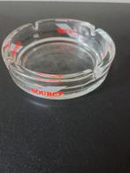Vintage Glazen Asbak Sourcy bronwater - Diameter 145 mm, Ophalen of Verzenden, Zo goed als nieuw, Asbak