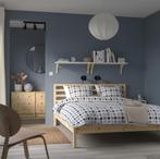 Tweepersoonsbed (IKEA TARVA + VALEVÅG matras + LINDBÅDEN lat, Ophalen, Tweepersoons, Zo goed als nieuw, 200 cm