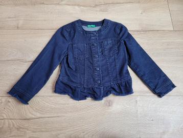 BENETTON blauw peplum spijkerjasje maat 110 ~ SJ2102 beschikbaar voor biedingen