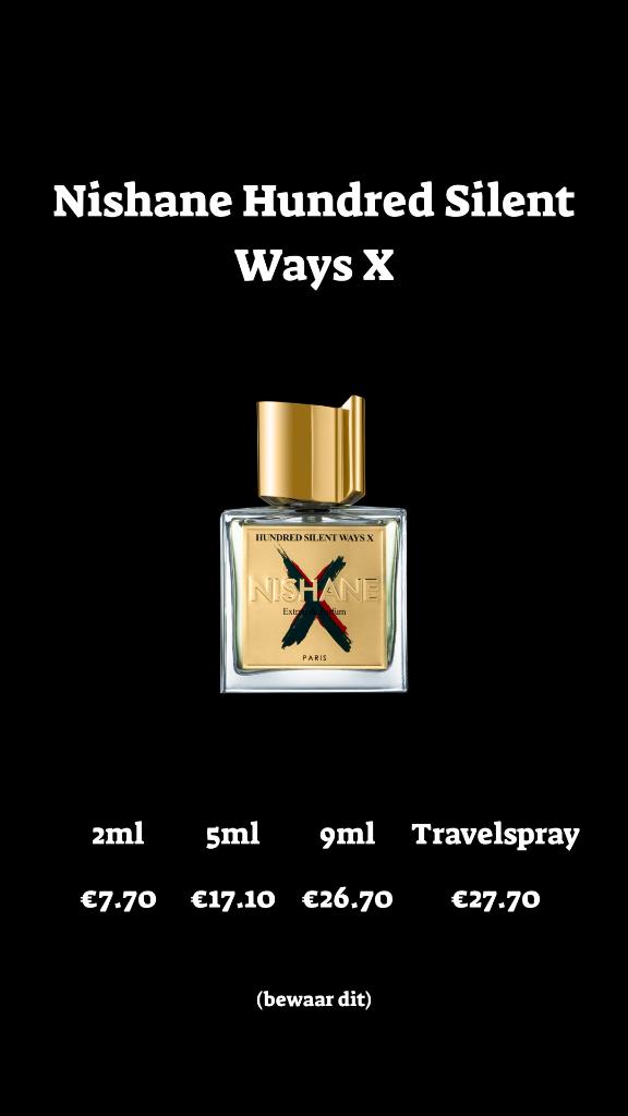 Originele Nishane Hundred Silent Ways X parfum samples., Verzenden, Info@nishane.com, Nieuw, NISHANE