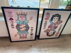 Twee ingelijste posters - Koning en Koningin, Huis en Inrichting, Ophalen, 50 tot 75 cm, Zo goed als nieuw, Foto of Poster