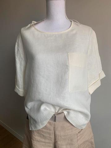 Nieuwe linnen top twv €39,95 creme beschikbaar voor biedingen