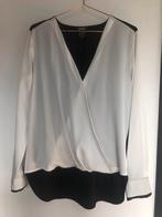 DKNY witte blouse XL 42 overslag wit zwart wrap wikkelblouse, Maat 42/44 (L), Ophalen of Verzenden, Wit, Zo goed als nieuw